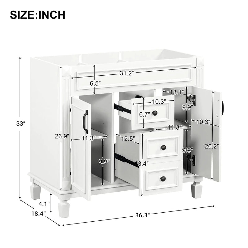 Bathroom Vanity Cabinet With 2 Soft Closing Doors And 2 Drawers by HouseOfZazla