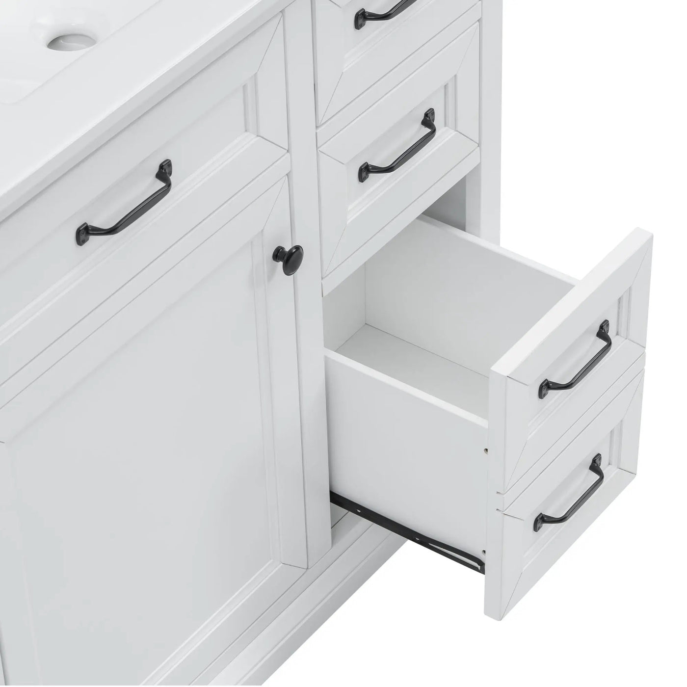 36" Bathroom Vanity With Sink, 2 Tip-Out Drawers, Soft Close Hinges by HouseOfZazla