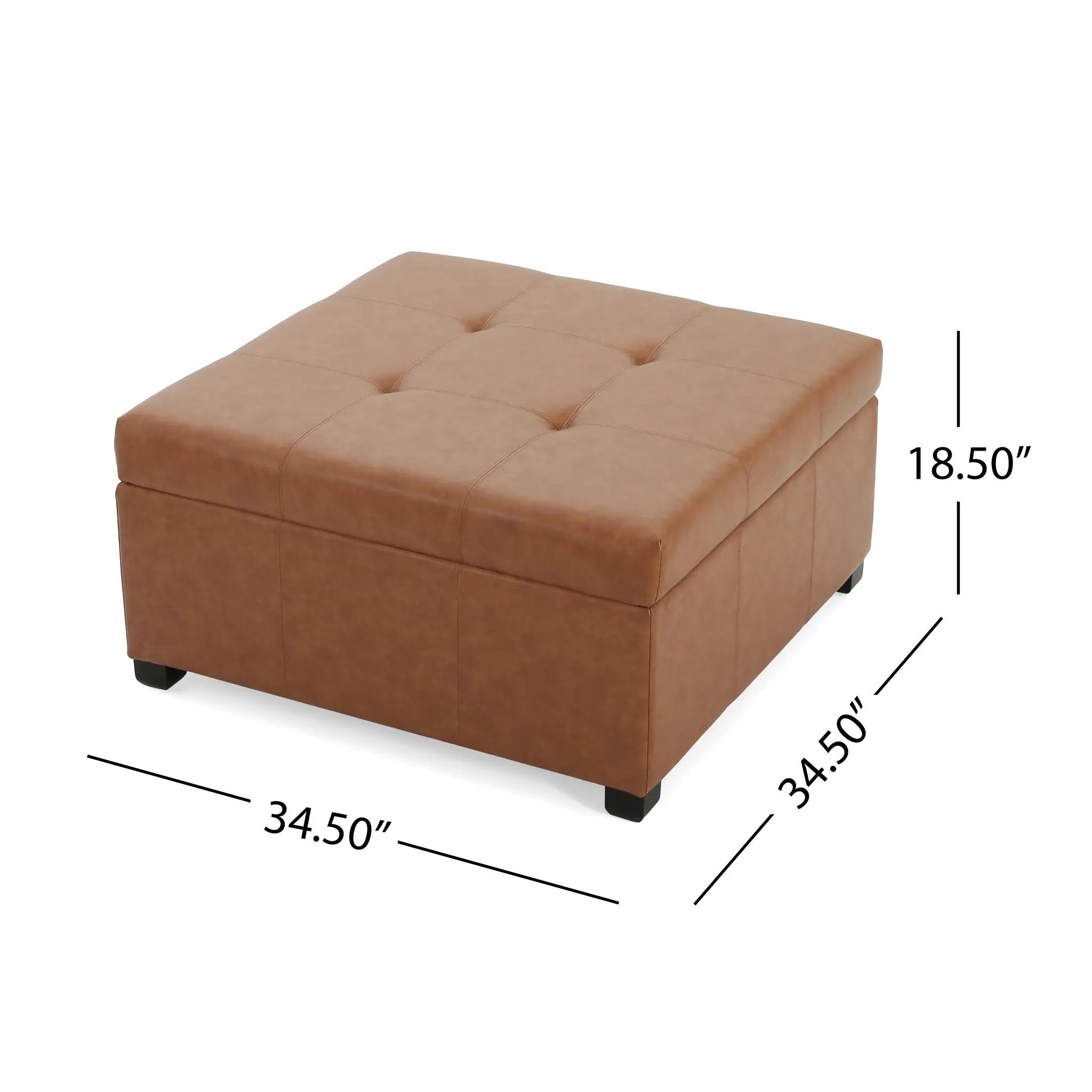 Faux Leather Tufted Storage Ottoman by HouseOfZazla