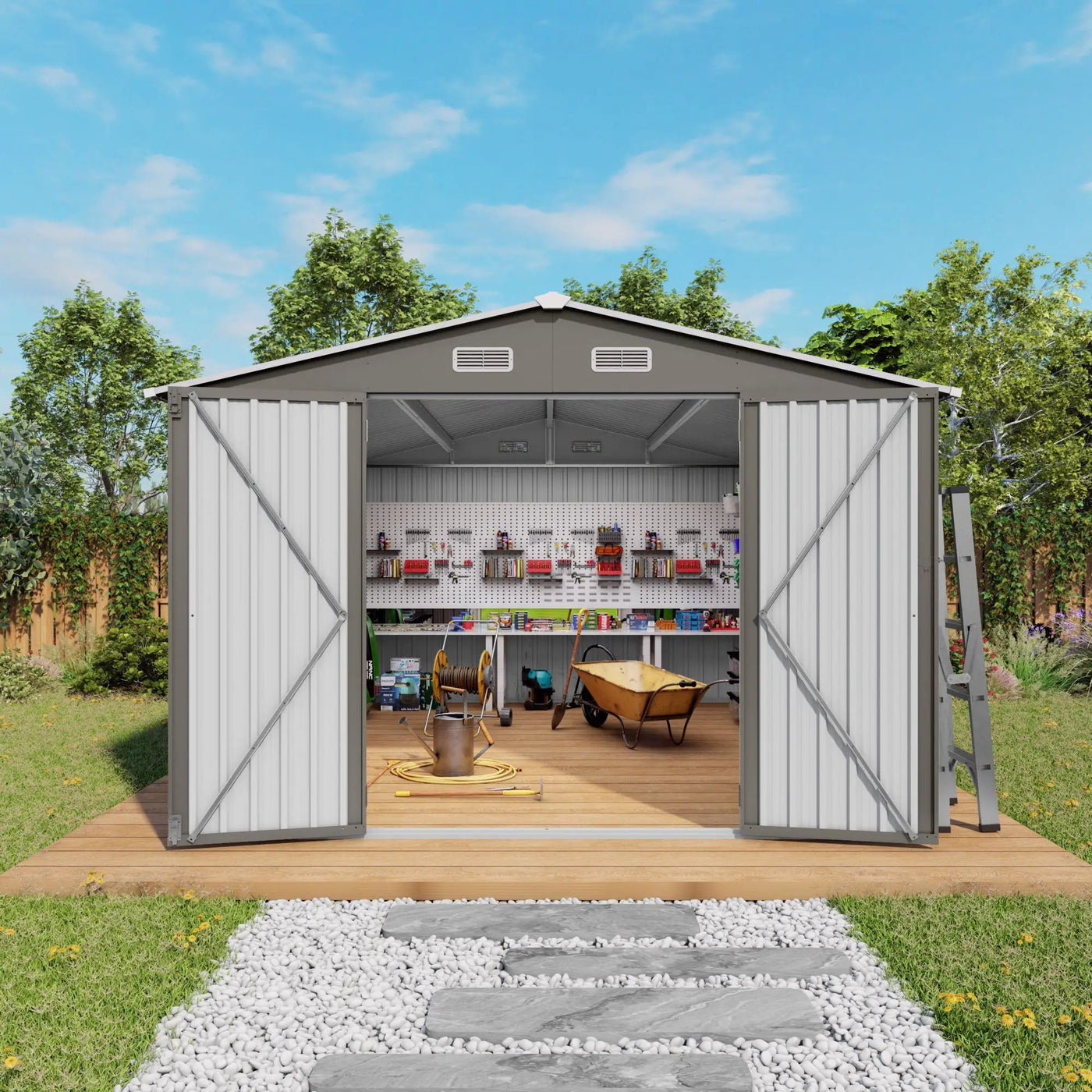 Outdoor Storage Shed With Lockable Doors by HouseOfZazla