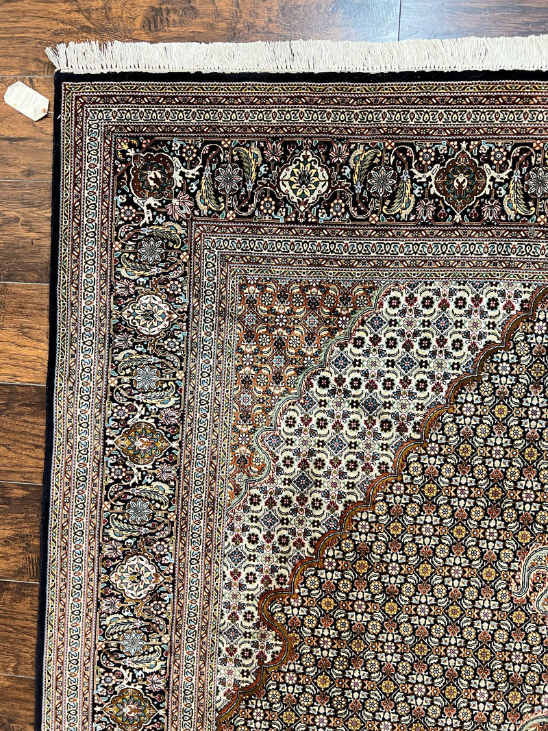 Wonderful Persian Tabriz Rug 7x10 ft, Very Fine 50 Raj 350 KPSI Oriental Carpet, Herati Mahi Pattern, Authentic Hand Knotted Handmade Wool Vintage by Jewel Rugs