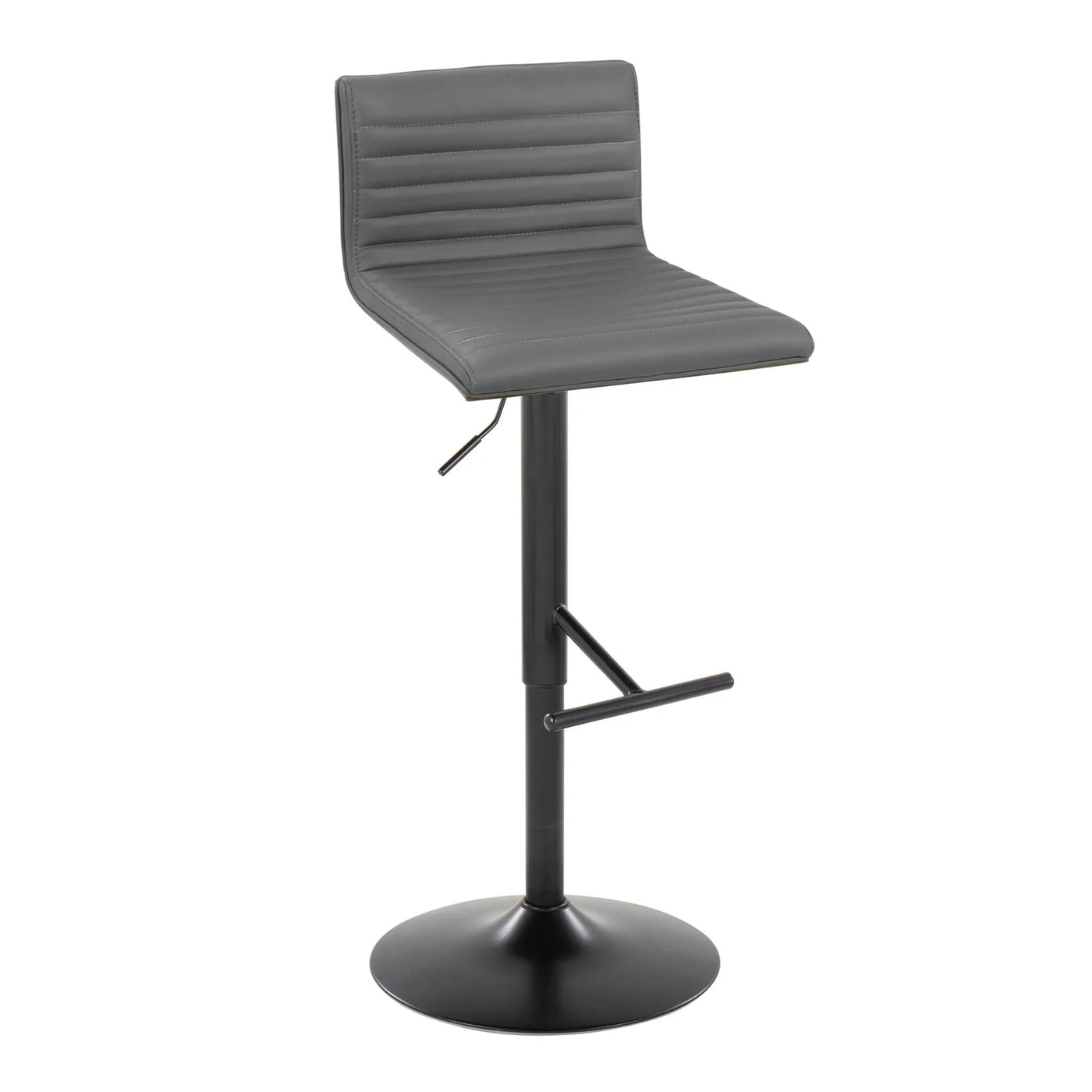 Mason - Contemporary Adjustable Barstool With Swivel With Straight T Footrest (Set of 2) by HouseOfZazla
