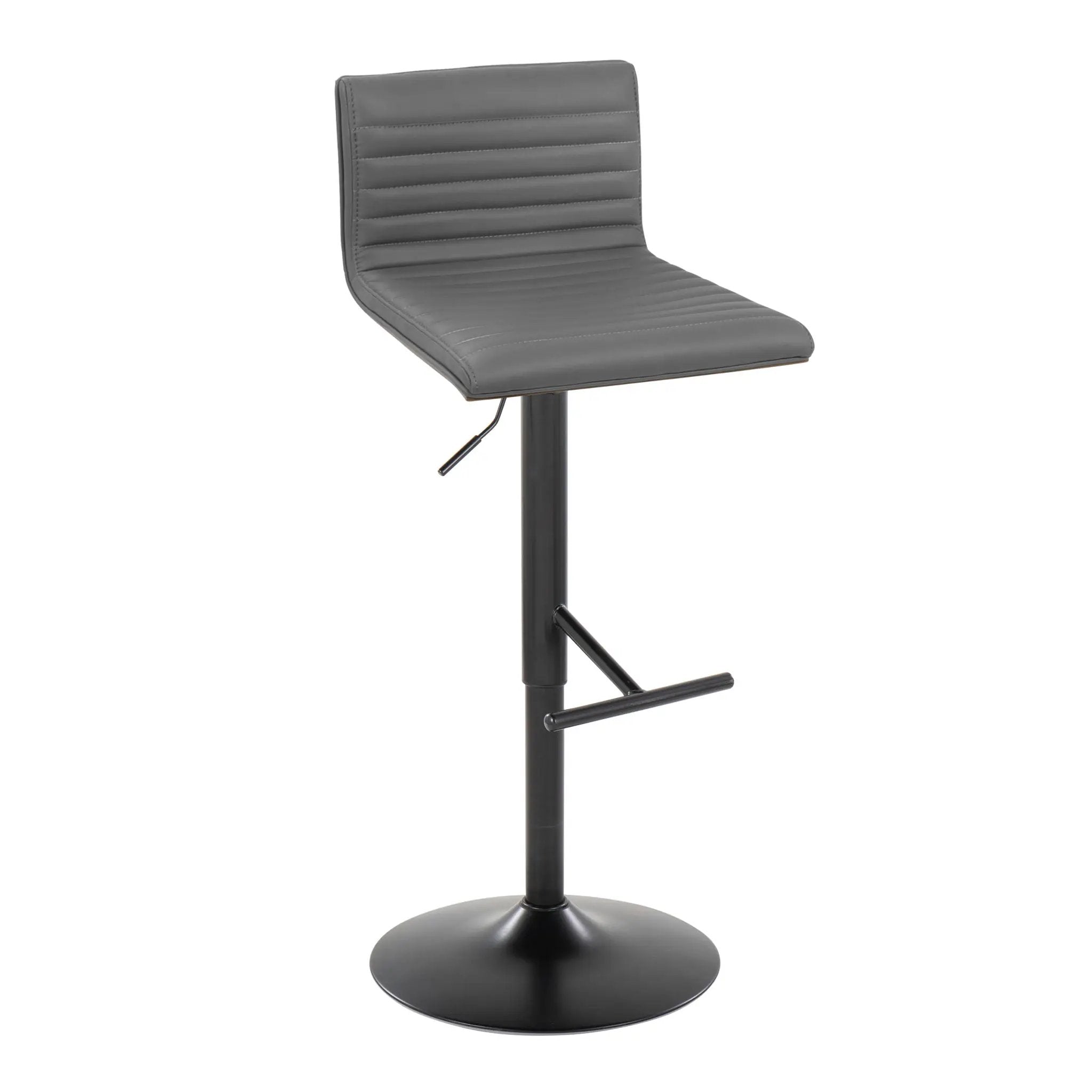 Mason - Contemporary Adjustable Barstool With Swivel With Straight T Footrest (Set of 2) by Unique Piece Furniture