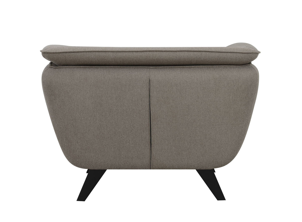 Boucle Arm Chair with Wooden Frame - Nayeli Boucle Chair, Dark Brown or Gray, photo 6 of 8