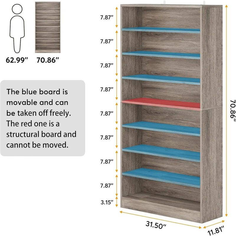 9 Tier Freestanding Shoe Cabinet, With Open Design by HouseOfZazla