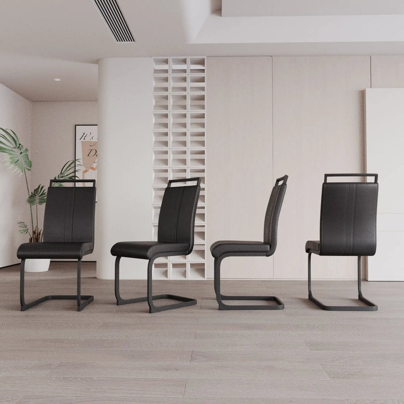 Modern Dining Chairs With High Back Upholstered Design Metal Legs by HouseOfZazla