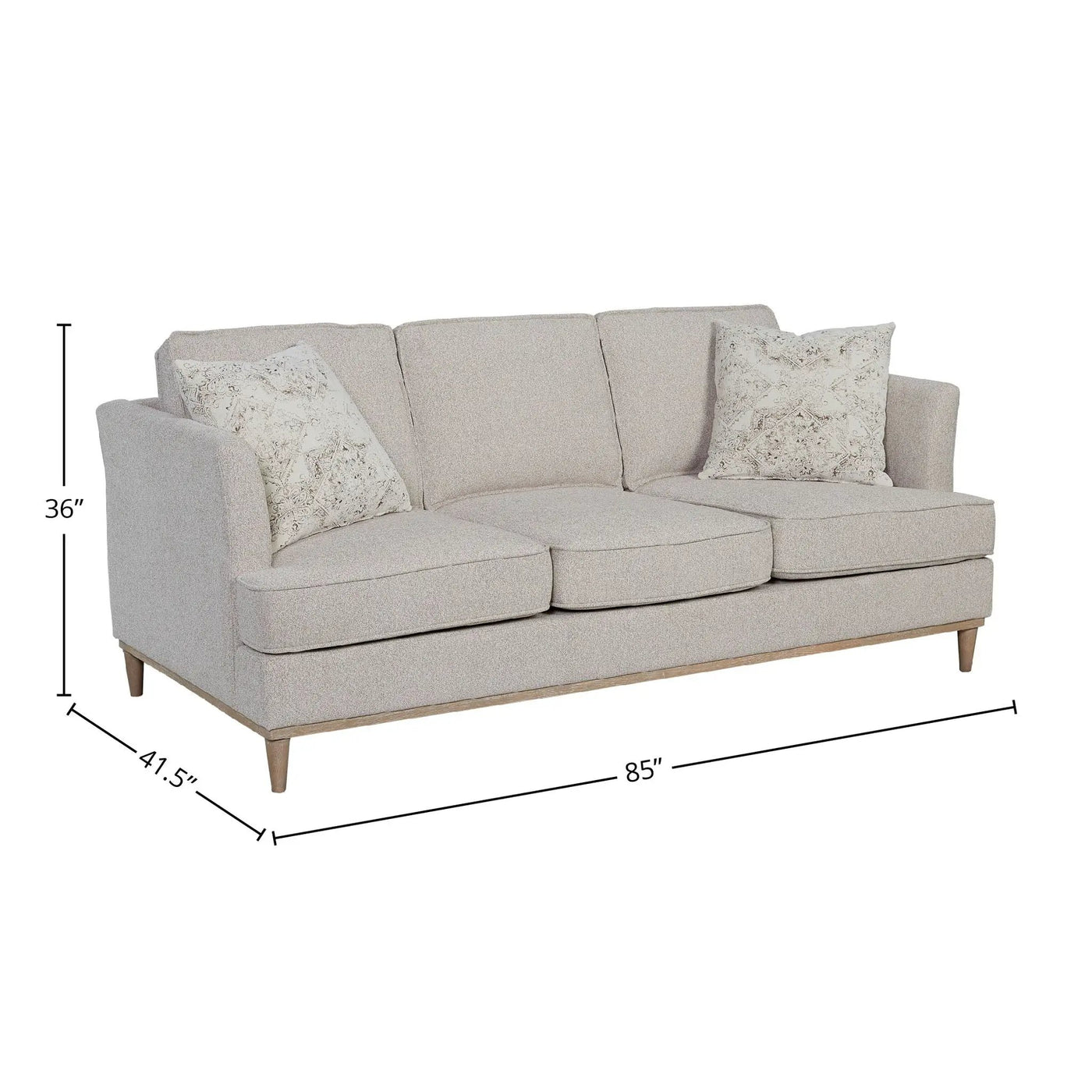 Sofa With 3 Reversable Cushions And 2 Pillows by Unique Piece Furniture