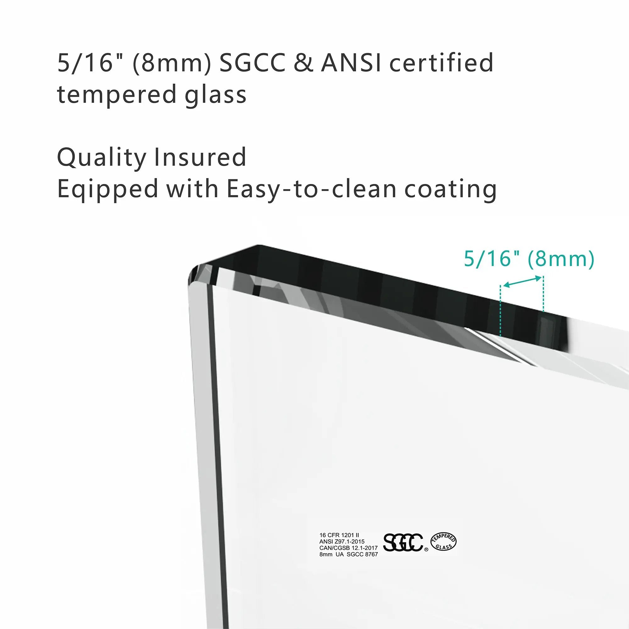 S-RM6076TB 56-60"W x 76"H Sliding Shower Door, 8mm Frameless Glass Shower Door with Matte by HouseOfZazla