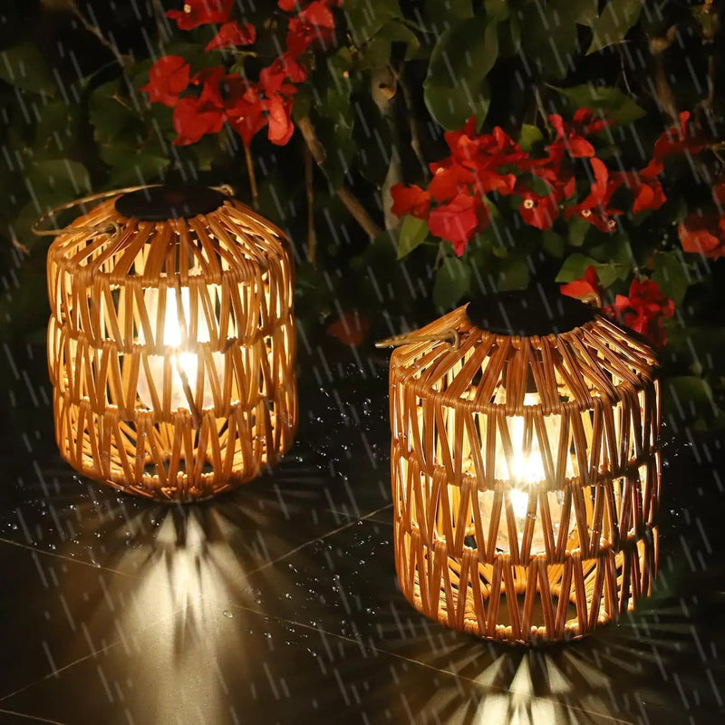 2 Pack Solar Lanterns Outdoor Waterproof by HouseOfZazla
