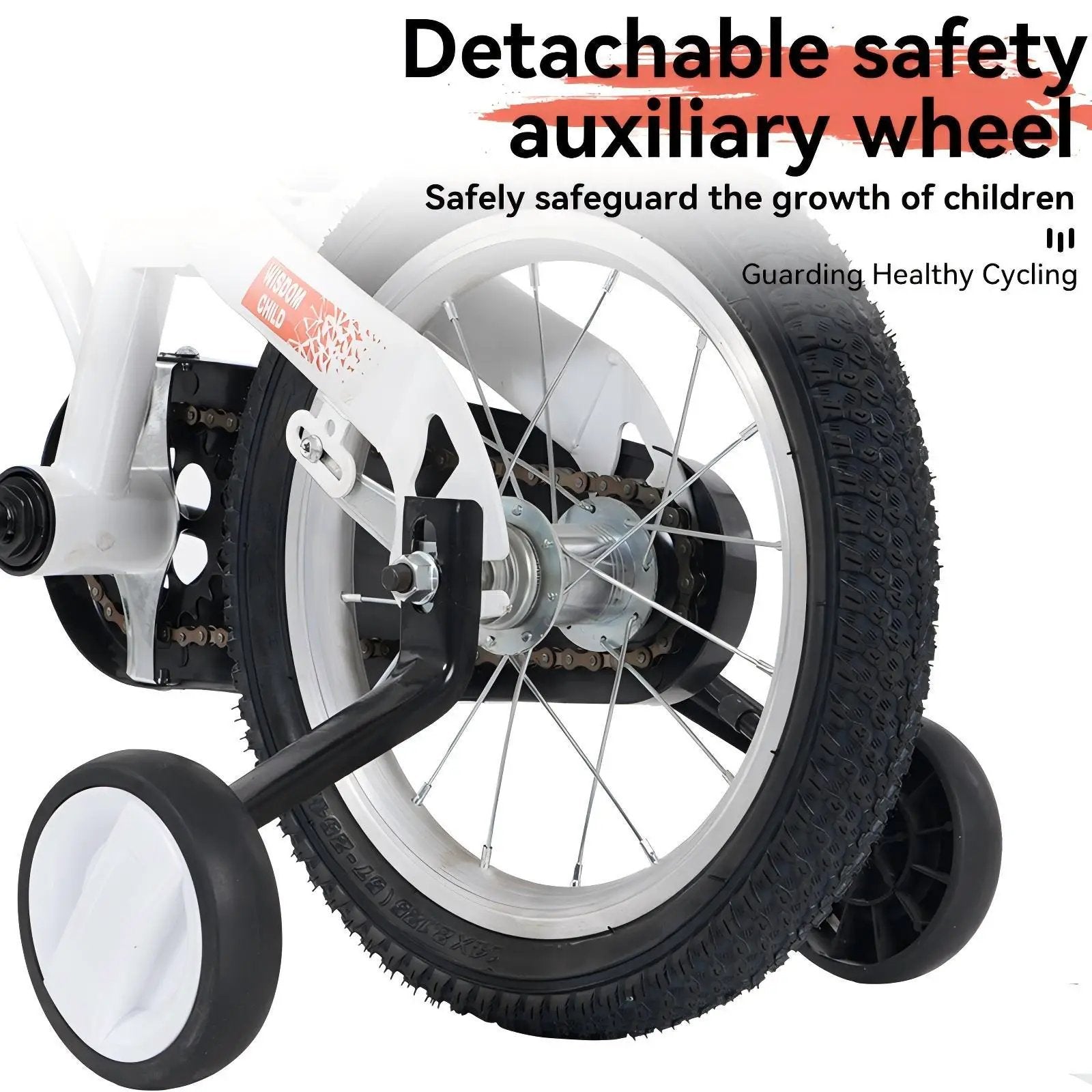 Fkznpj - 18" Sporty Kids Bike With Training Wheels And Stand Adjustable Saddle Suitable For Boys And Girls Aged 5 - 10 Years Tall Height 39 - 49" Available In A Variety Of Colors by HouseOfZazla