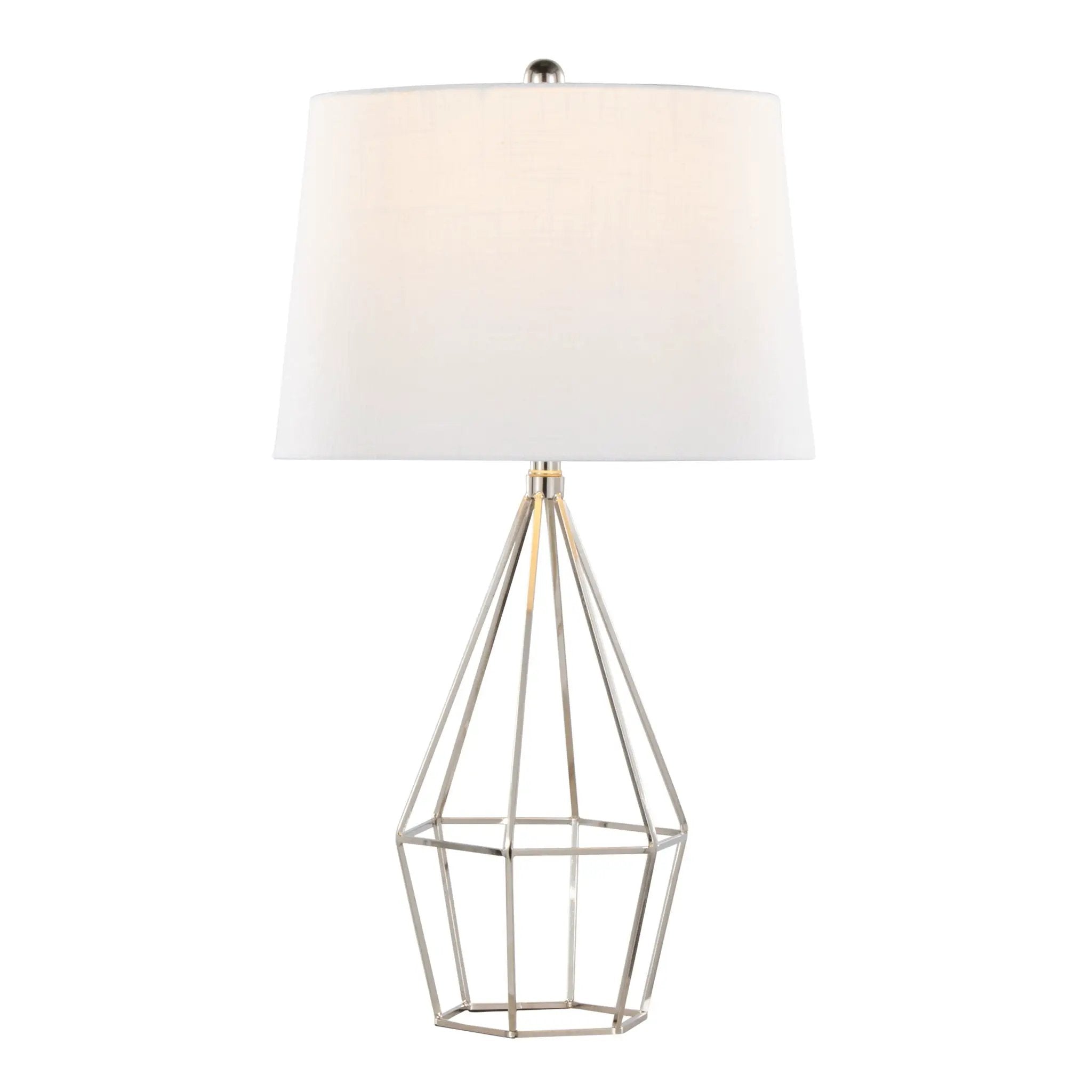 Diana - Contemporary Table Lamp (Set of 2) - Polished Nickel / Black Satin by HouseOfZazla