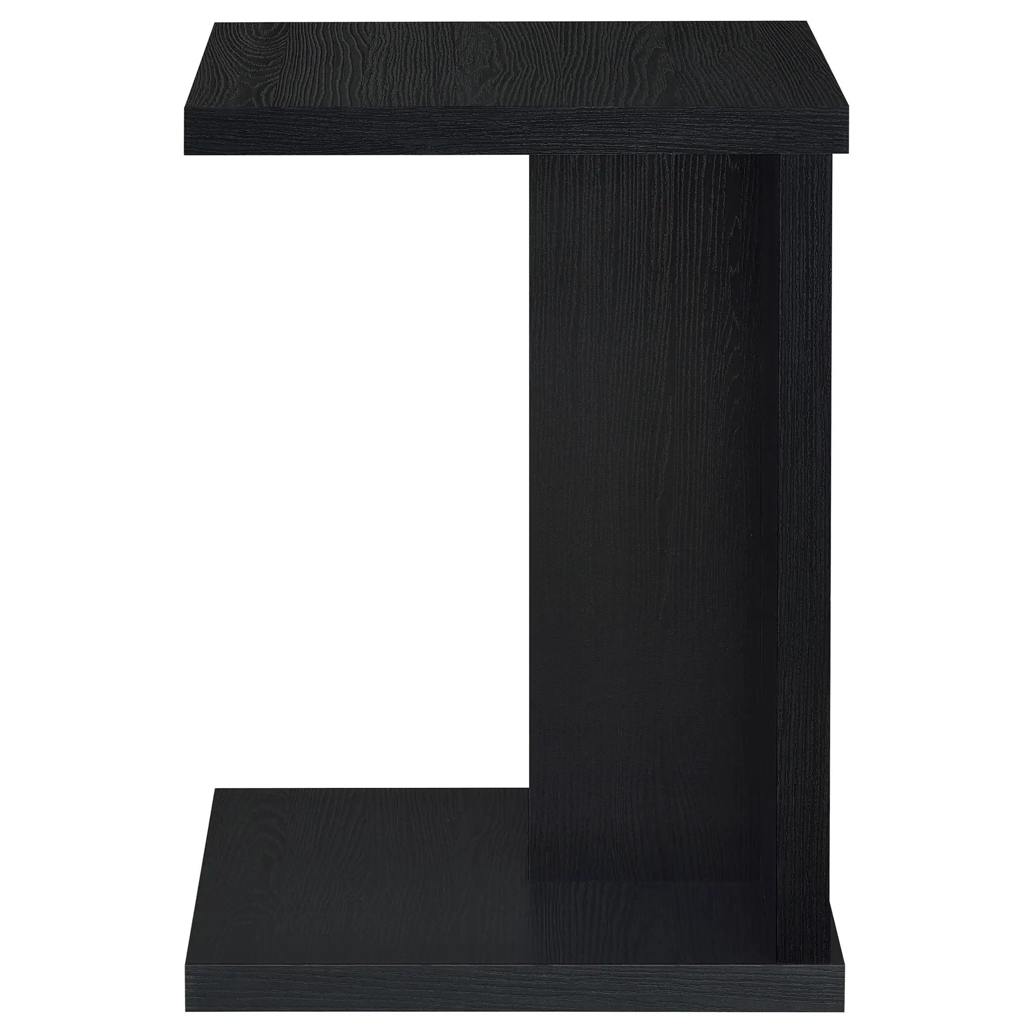 Clower Engineered Wood C-Shaped Sofa Side Table Black by Unique Piece Furniture
