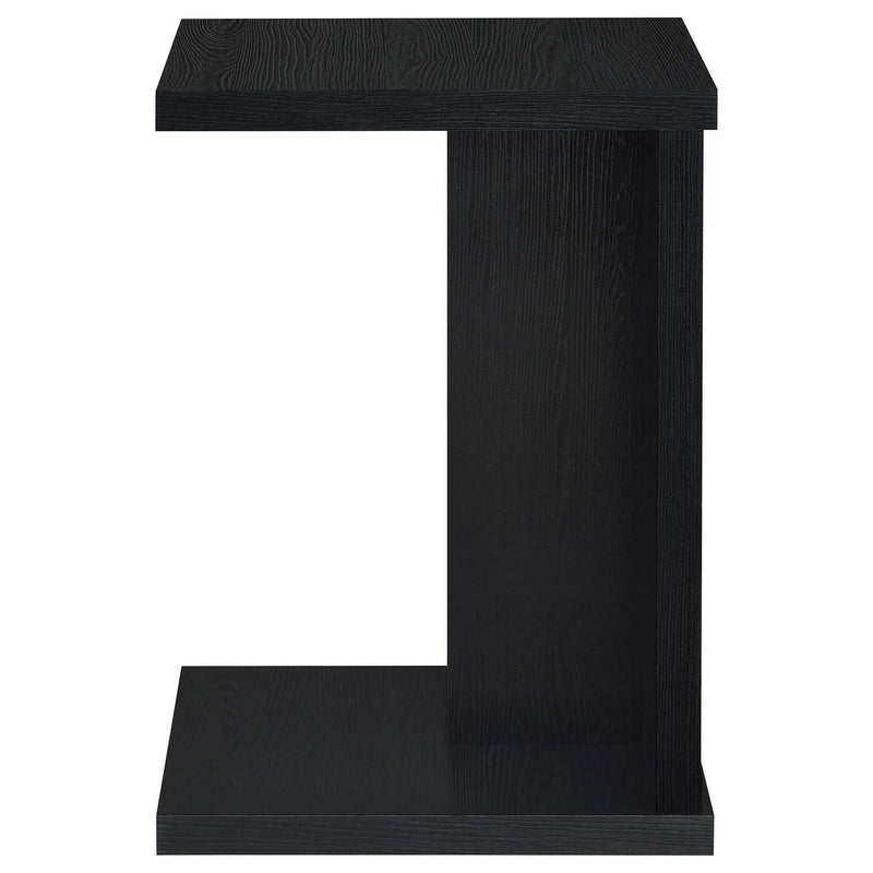 Clower Engineered Wood C-Shaped Sofa Side Table Black by Unique Piece Furniture