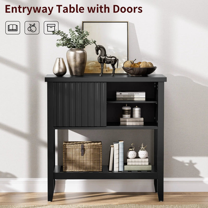 31.5" Entryway Console Table with Sliding Drawer Doors by HouseOfZazla