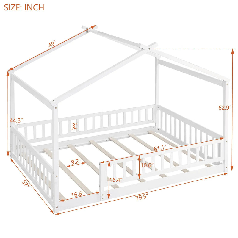 Bed House Bed Frame With Fence by Unique Piece Furniture
