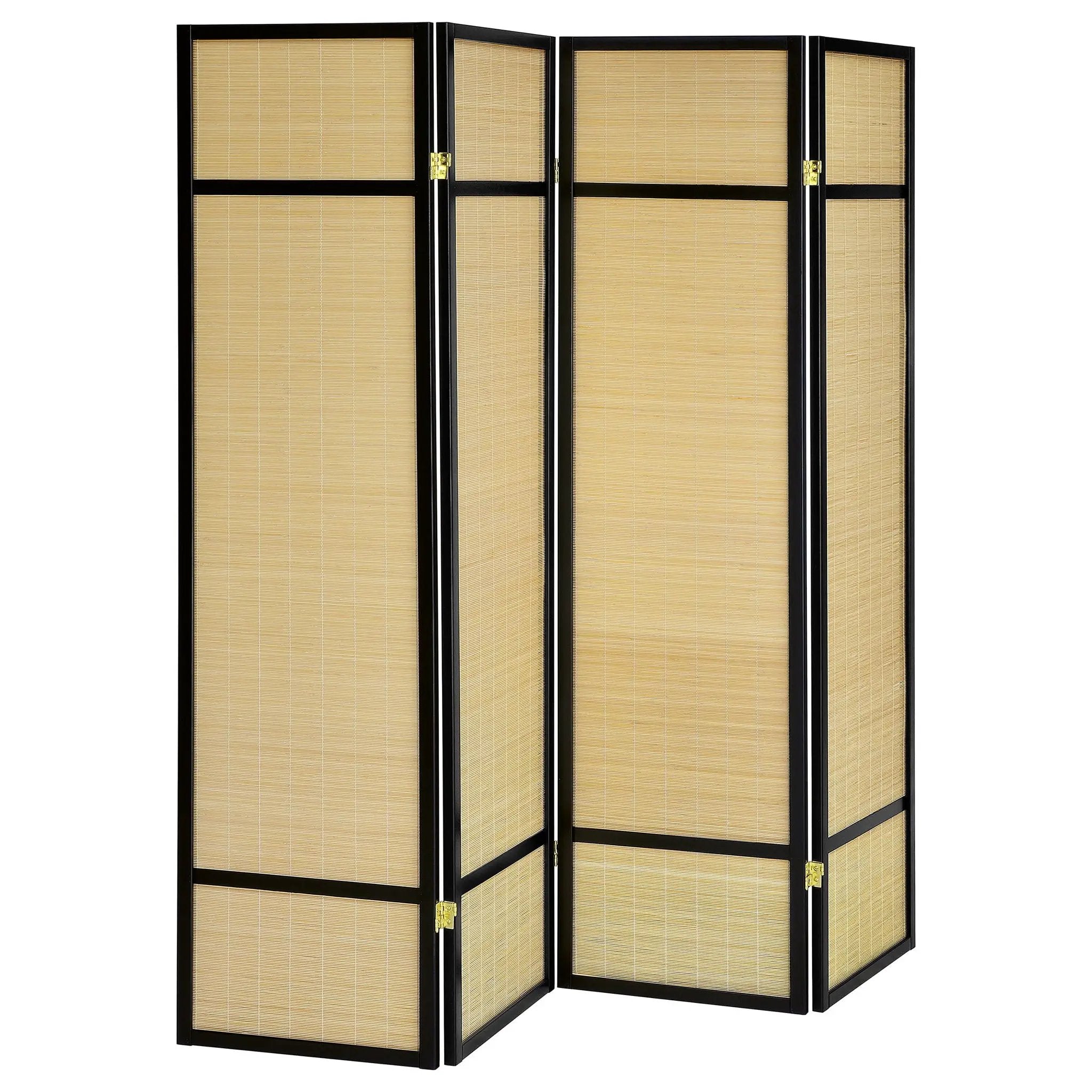 Pearce 4-panel Bamboo Room Divider Folding Screen Natural by Unique Piece Furniture