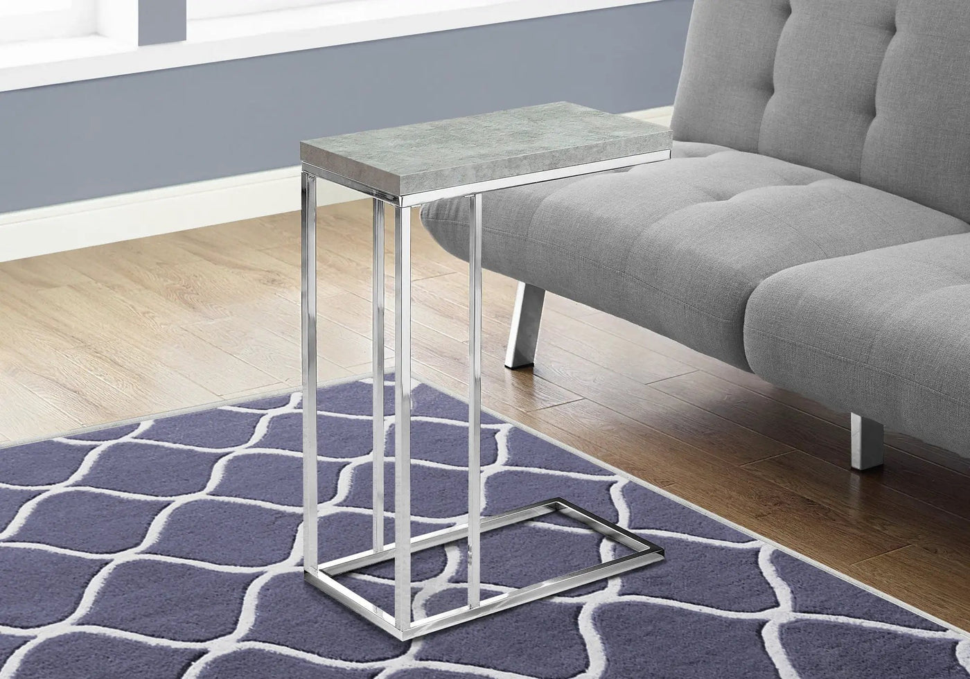 Accent Table, C-Shaped with Tempered Glass - Contemporary & Modern by HouseOfZazla