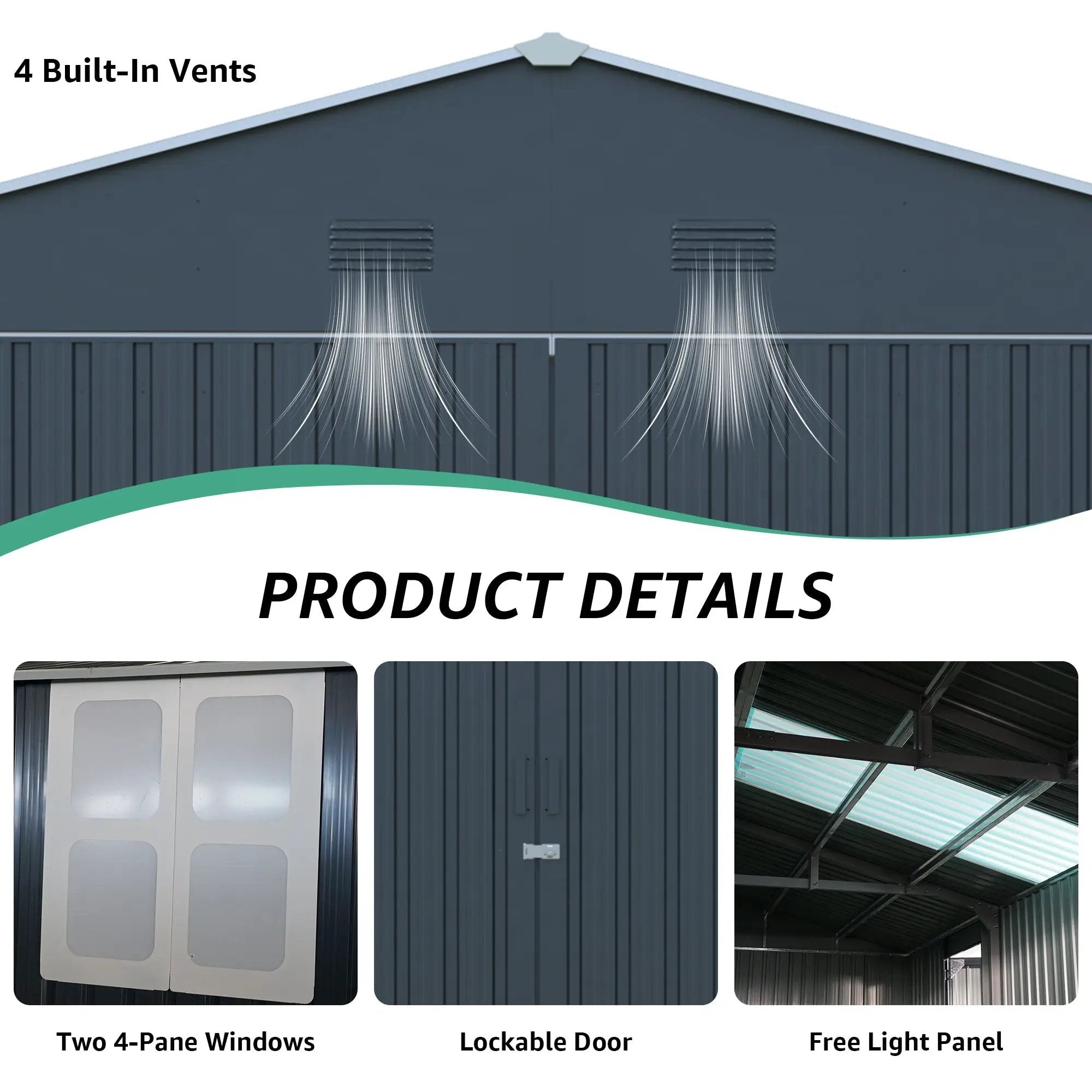Upgraded 13x20FT Outdoor Storage Shed by HouseOfZazla
