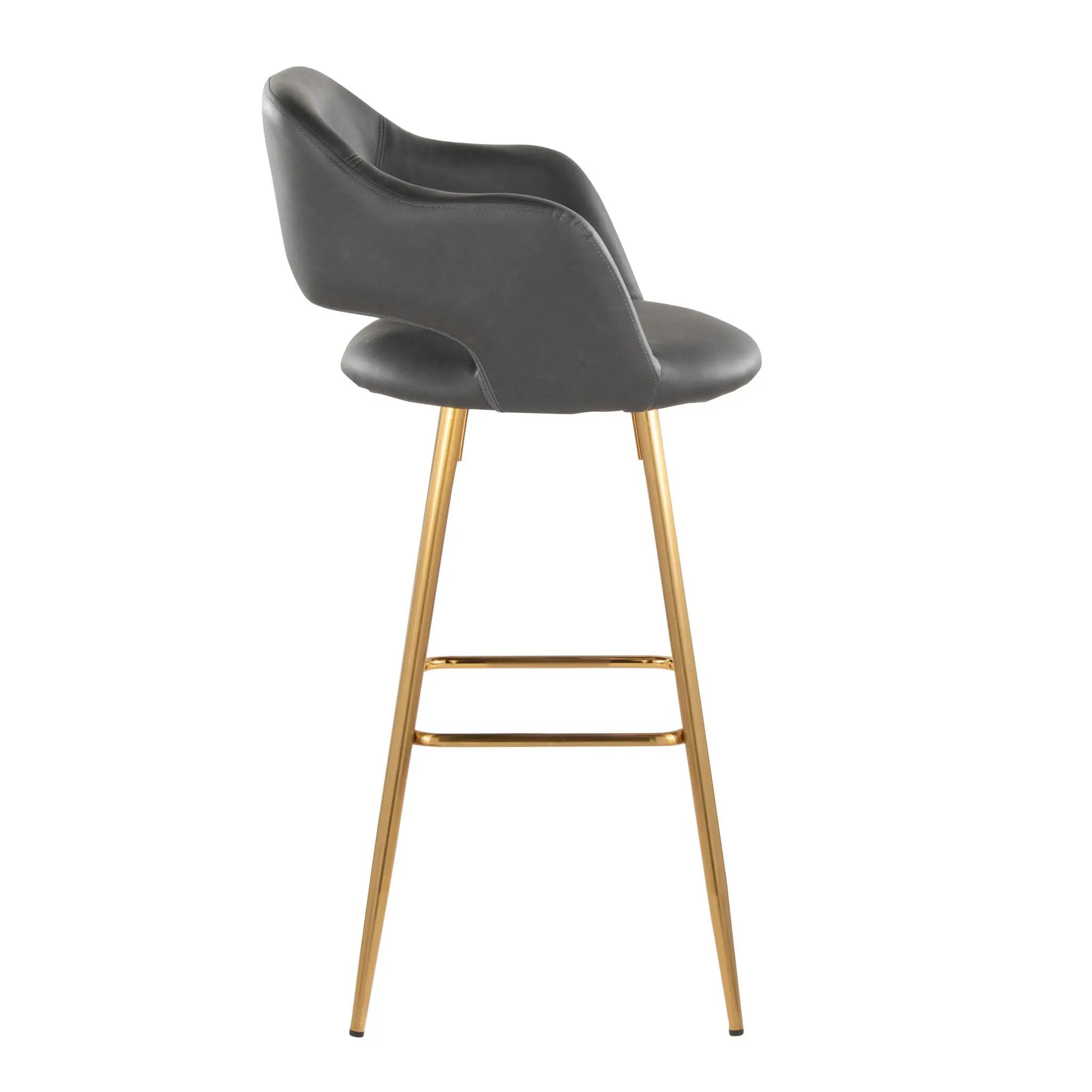 Margarite - Contemporary Fixed Height Barstool With Footrest (Set of 2) With Square by Unique Piece Furniture