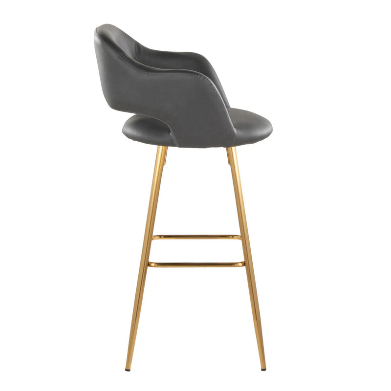 Margarite - Contemporary Fixed Height Barstool With Footrest (Set of 2) With Square by Unique Piece Furniture