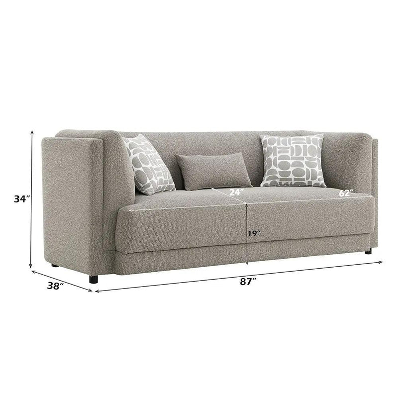 Glenda - Sofa With 3 Pillows - Gray Chenille by Unique Piece Furniture