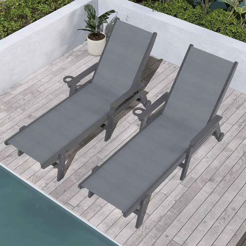 Outdoor Pool Lounge Chairs Set of 2 by HouseOfZazla