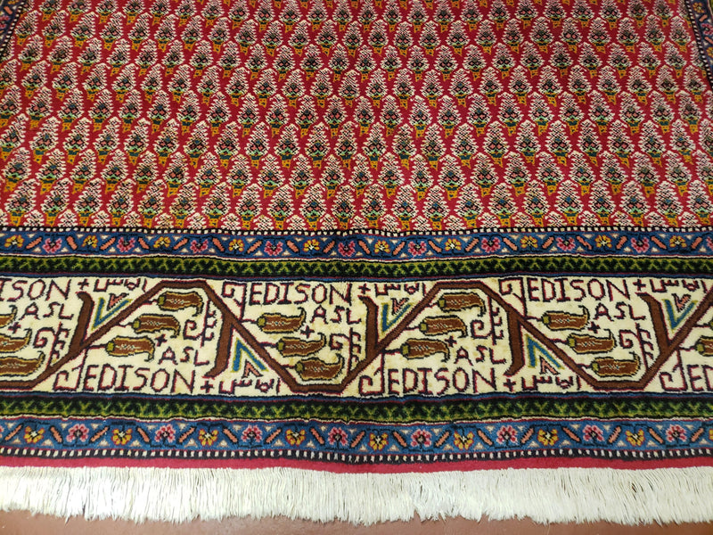 6x9 Finely Woven Turkish Tribal Rug, Boteh/Paisley Pattern, Red & Beige Area Rug, Vintage Wool Carpet, Entryway Rug, Hand-Knotted Foyer Rug by Jewel Rugs