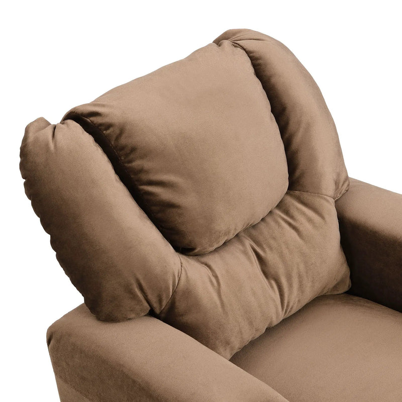 Kids Recliner Chair, Kids Upholstered Couch With Two Cup Holder, Footrest, Backrest, Toddlers Recliner With Headrest And Footrest - Black by Unique Piece Furniture