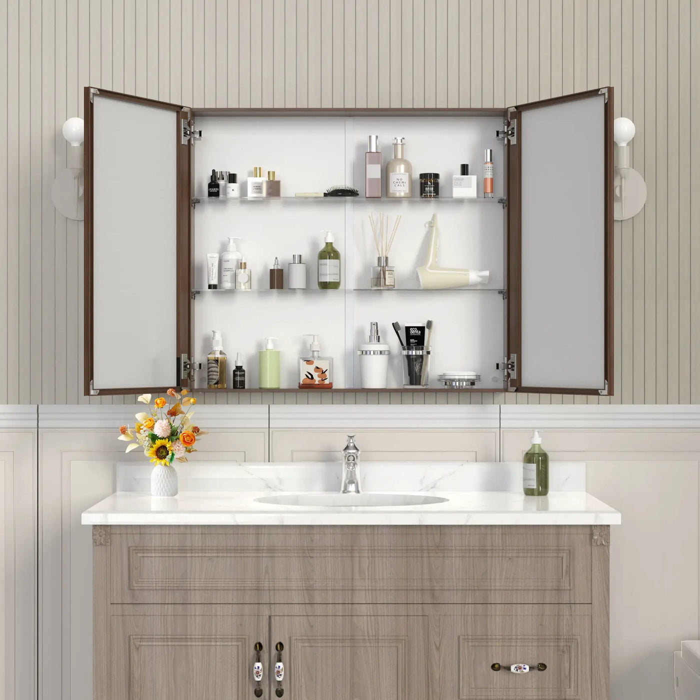Medicine Cabinet, Wall Mounted Bathroom Mirror With Storage by HouseOfZazla