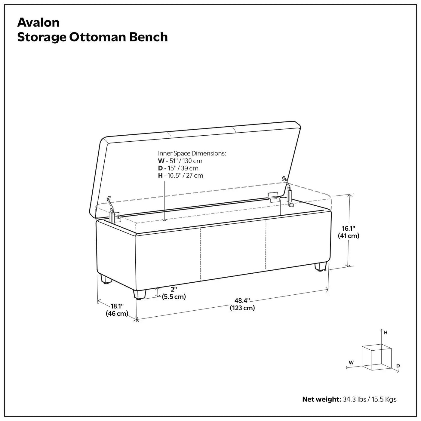 Avalon - Contemporary Storage Ottoman Bench by HouseOfZazla