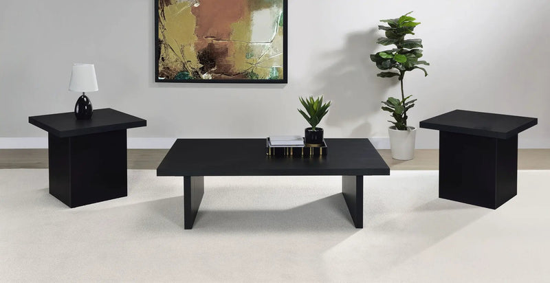 Max 3-piece Rectangular Coffee and End Table Set Black by Unique Piece Furniture