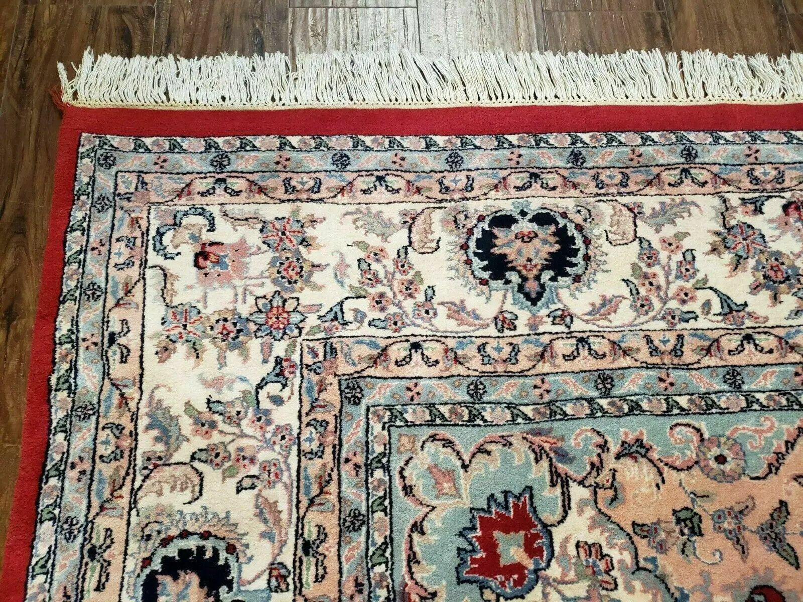9' X 12' Vintage Handmade India Medallion Wool Rug Vegetable Dyes Nice Red by Jewel Rugs