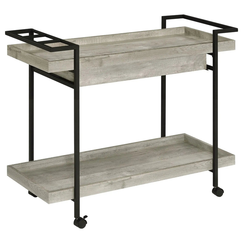 Ventura 1-drawer Engineered Wood Bar Cart Grey Driftwood by Unique Piece Furniture