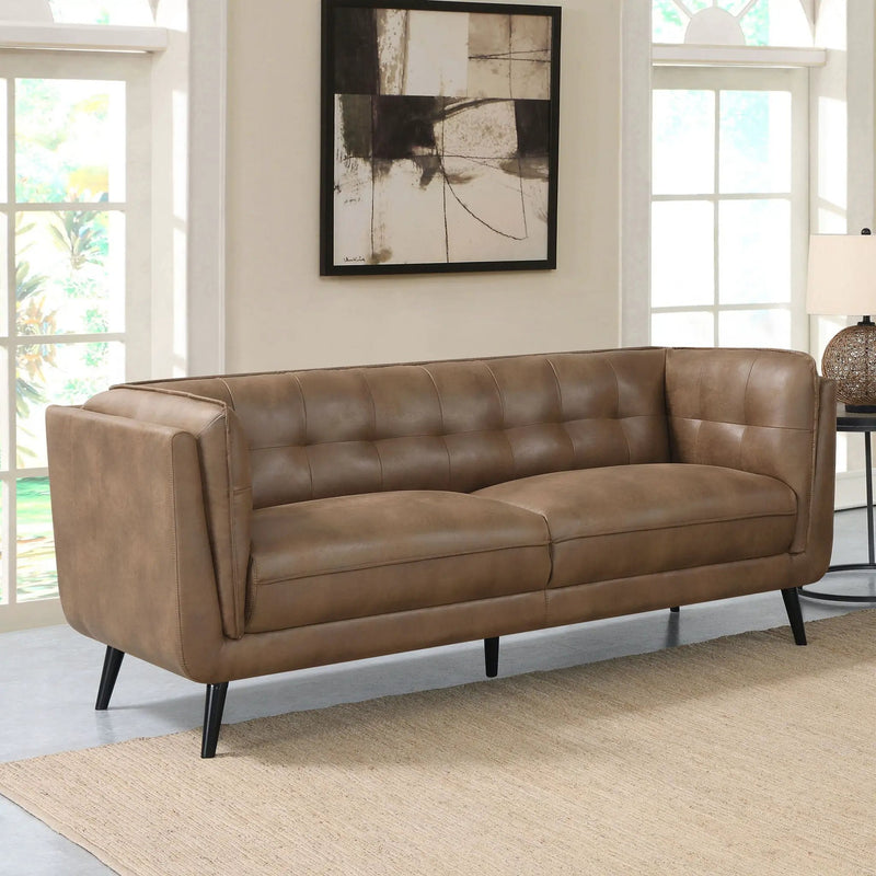 Maximillion - Tuxedo Arms Sofa - Brown by HouseOfZazla