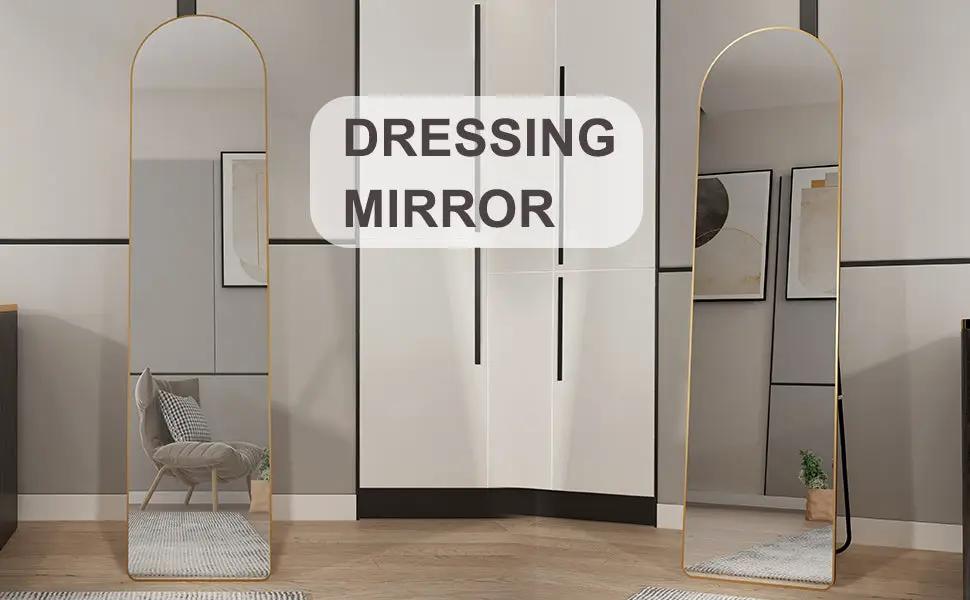 The 4th Generation Floor Mounted Full Length Mirror with Gold Frame by HouseOfZazla