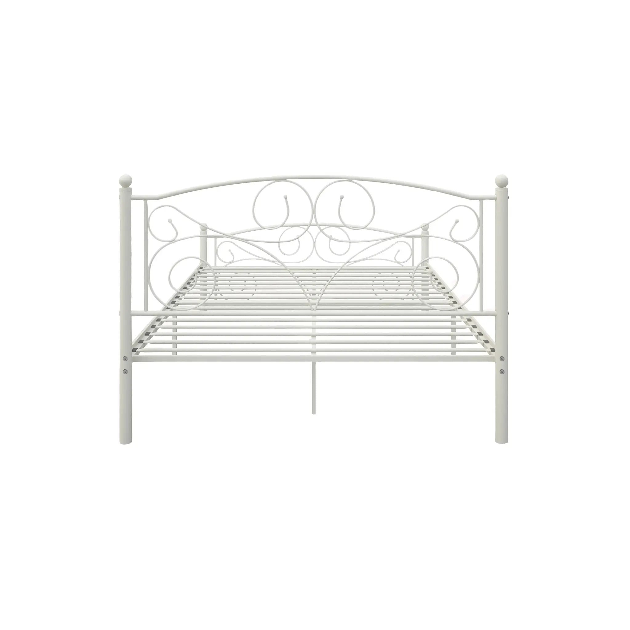 Full Size Unique Flower Sturdy System Metal Bed Frame with Headboard by HouseOfZazla