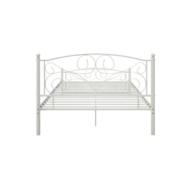 Full Size Unique Flower Sturdy System Metal Bed Frame with Headboard by HouseOfZazla