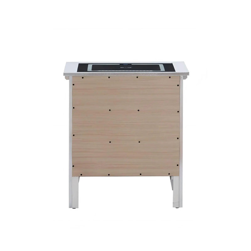 Hammond - Smart 3 Drawer Nightstand With USB Charging And Integrated Speakers - White