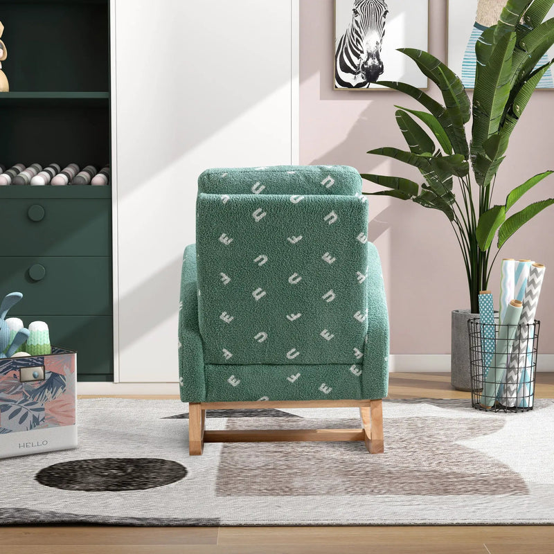 Modern Accent Rocker Armchair With Side Pocket, Upholstered High Back by HouseOfZazla