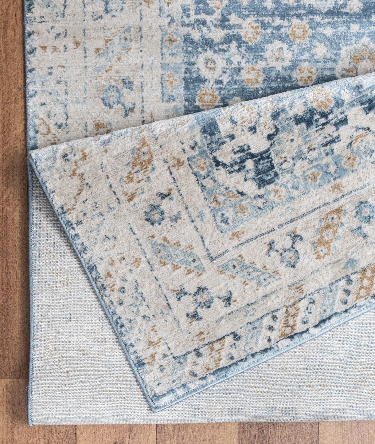 Noble - 5'3" X 7'3" Area Rug - Blue, Polyester by HouseOfZazla