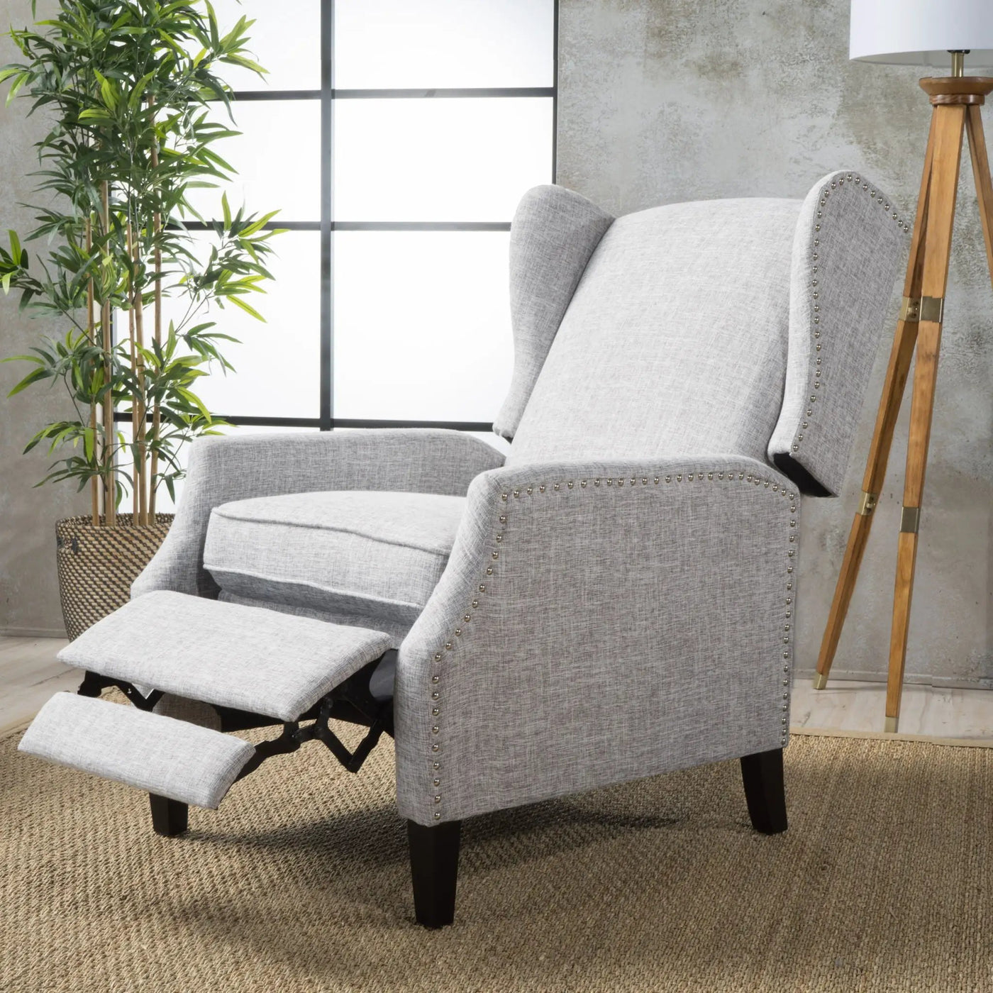 Westeros Wing Back Fabric Upholstered Recliner by Unique Piece Furniture