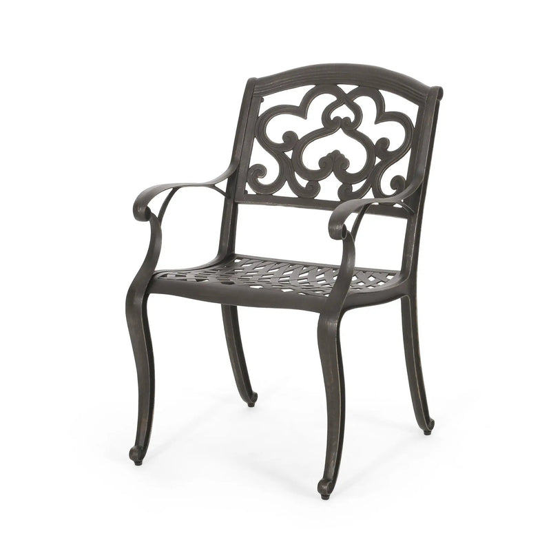 Cast Aluminum Dining Chair With Hand Crafted Details - Copper by HouseOfZazla