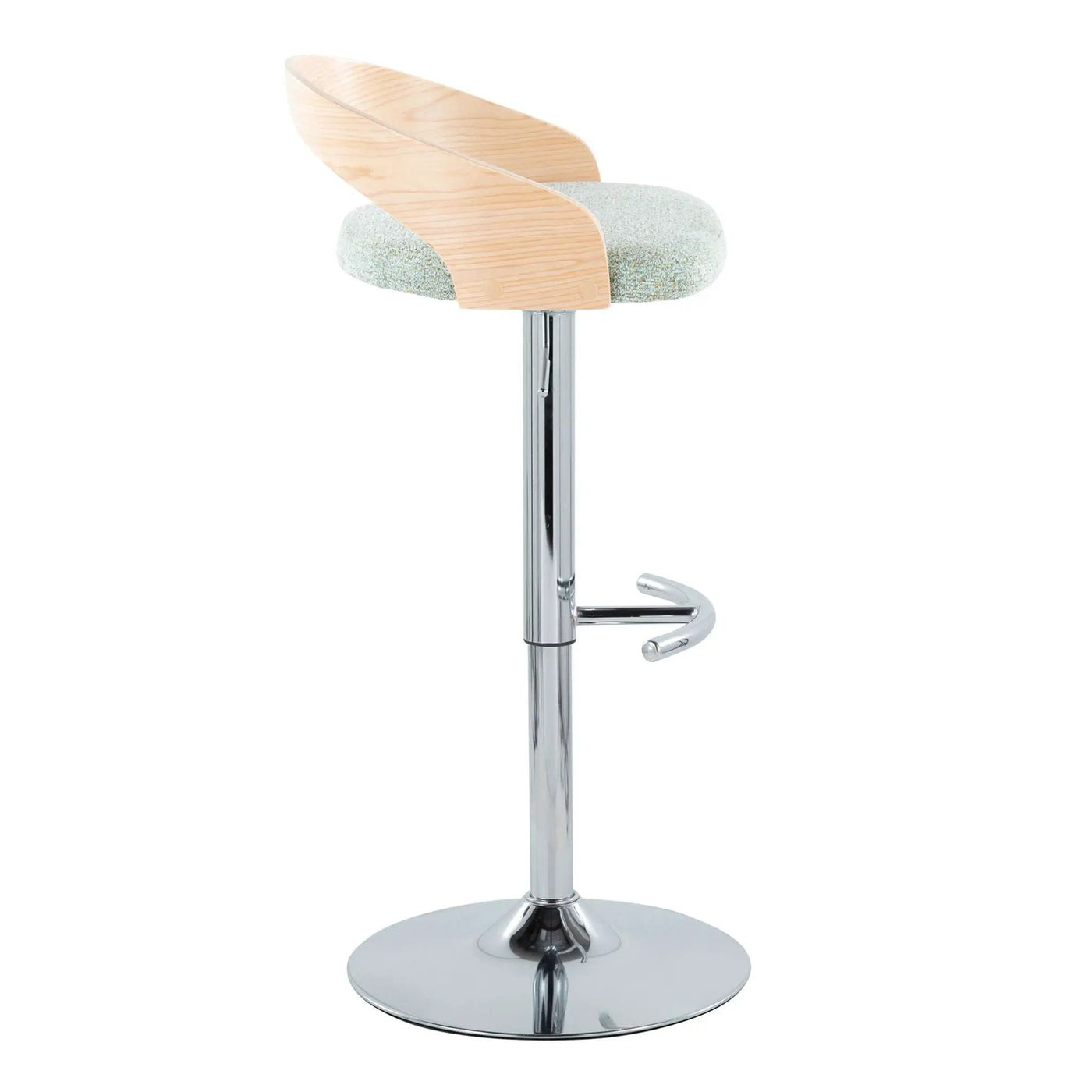 Grotto - Contemporary Adjustable Barstool, Swivel With Rounded T Footrest (Set of 2) by HouseOfZazla