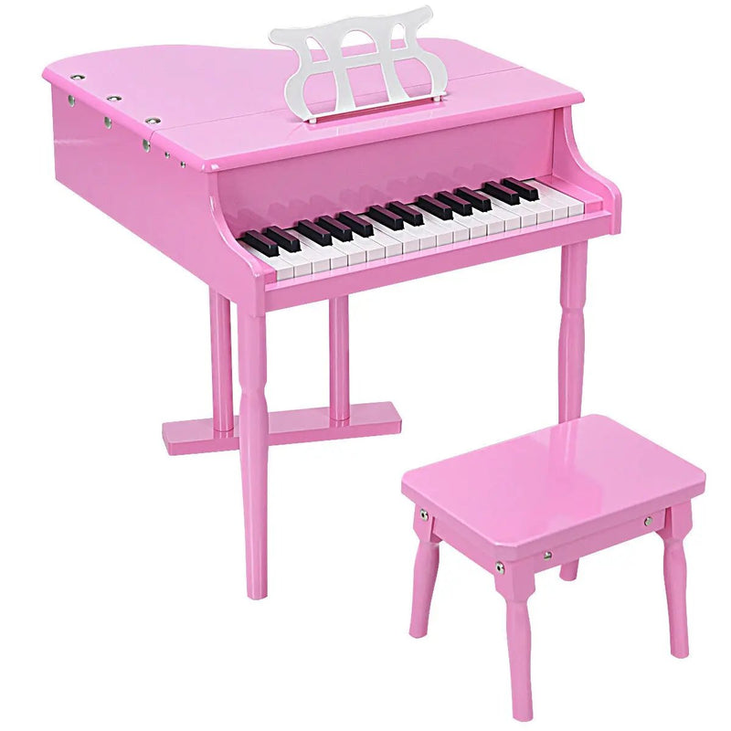 30-Key Kids Piano Keyboard Toy with Bench Piano Lid and Music Rack by DirectDeals