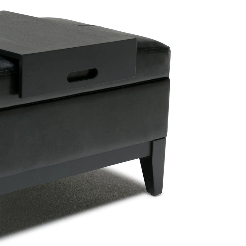 Oregon - Contemporary Storage Ottoman Bench With Tray by HouseOfZazla