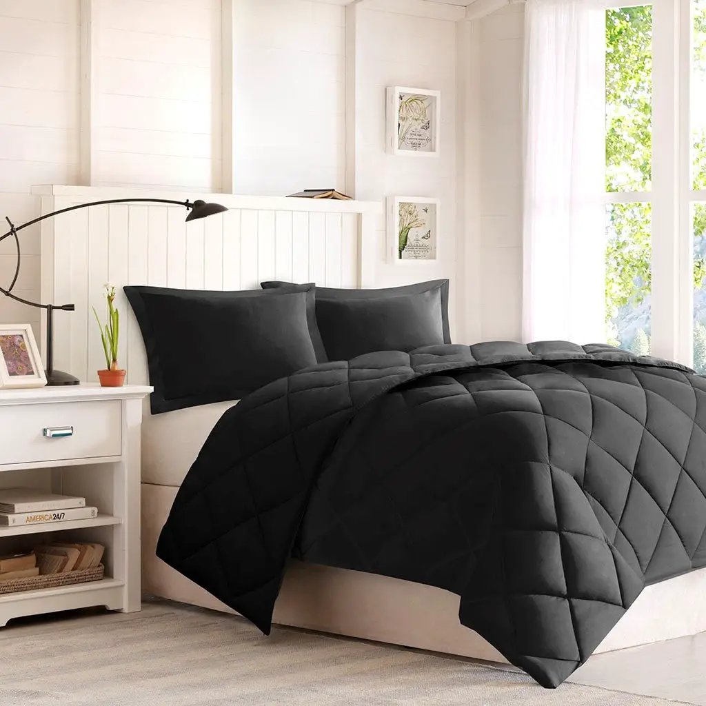 King 3M Scotchgard Diamond Quilting Reversible Down Alternative Comforter Set by HouseOfZazla