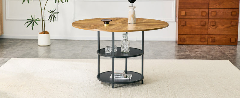 47.3-Inch Diameter Modern Splicing Circular Dining Table by HouseOfZazla