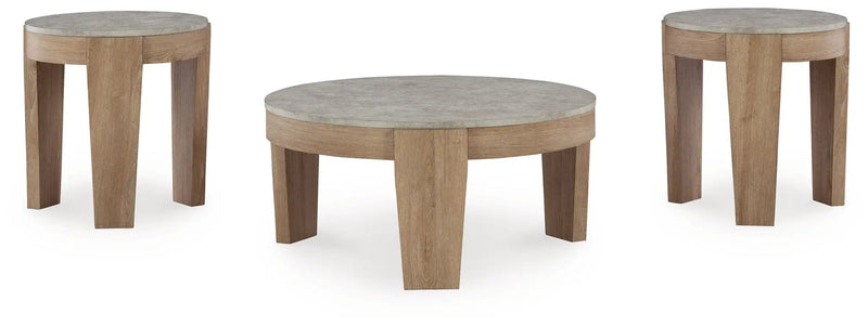 Guystone - Occasional Table Set (Set of 3) - Light Brown by Unique Piece Furniture