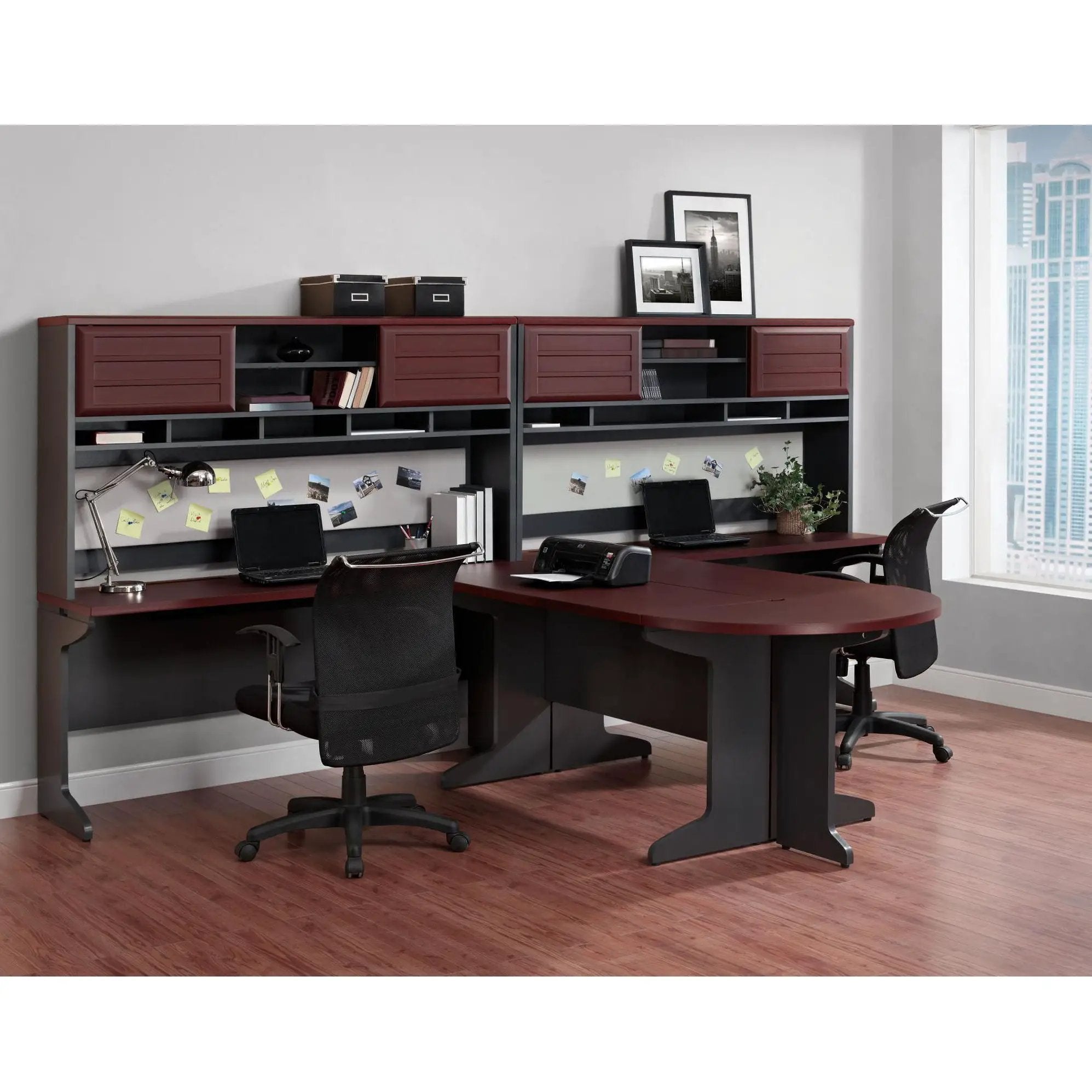 Pursuit - Hutch With Open And Concealed Compartments - Cherry by Unique Piece Furniture