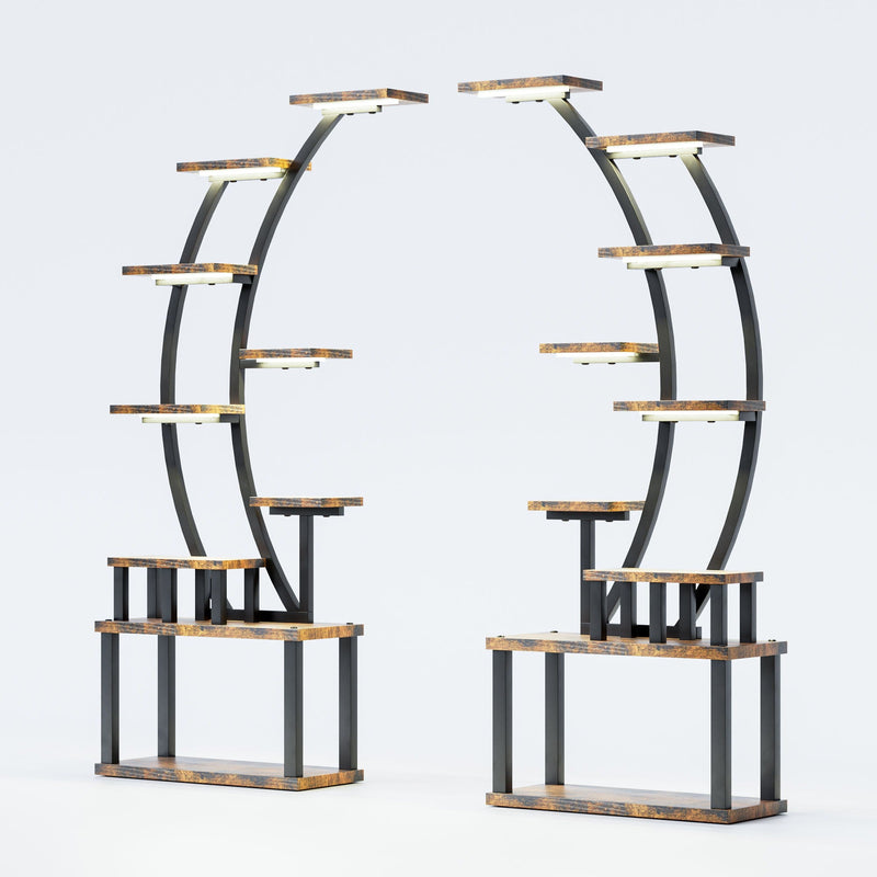9 Tiered Indoor Plant Stand With 5 Adjustable Grow Lights by HouseOfZazla